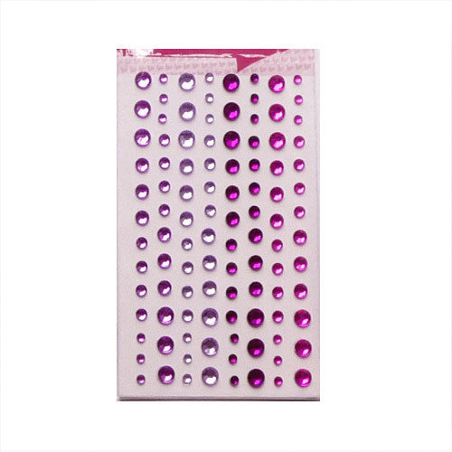 Glitzersteine selbstklebend rund facettiert flieder pink