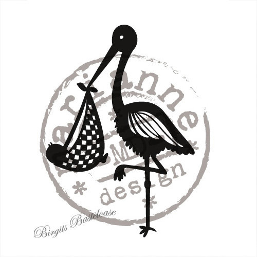 Marianne Design Clear Stamp Storch mit Baby CS0925