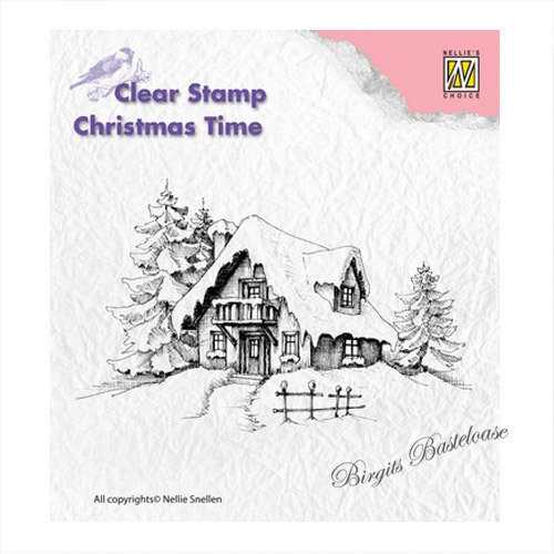 Nellie's Clear Stamp Snowy house Weihnachten CT014