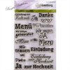 CraftEmotions Clear Stamps Texte Hochzeit Menü Danke 1155