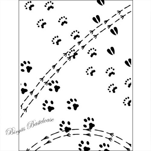 Prägefolder Embossing Folder Animal Tracks D-114