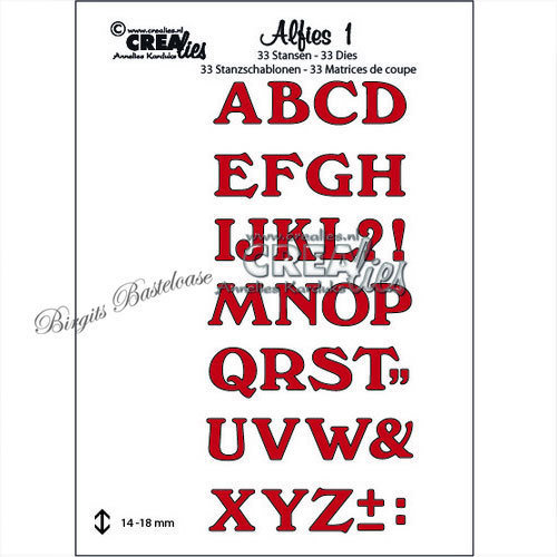 Crealies Alfies 01 Stanzschablone Alphabet groß