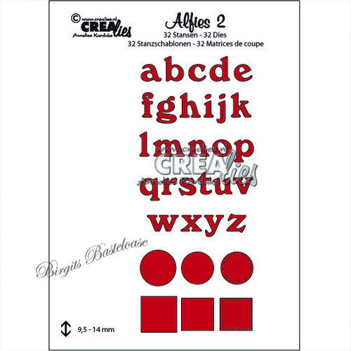 Crealies Alfies 02 Stanzschablone Alphabet klein