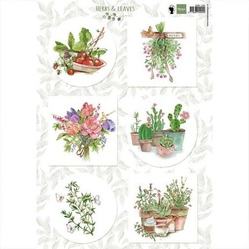 Motivbogen Erdbeeren, Blumen - Herbs & leaves EWK1255