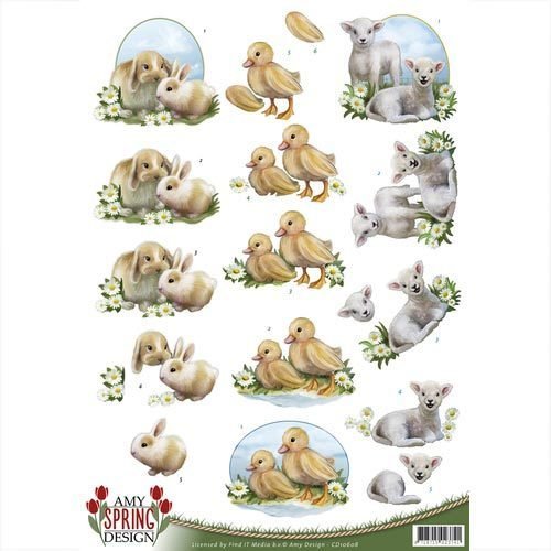 3D Bogen Amy Design - Spring Animals, Hasen Ostern CD10608