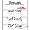 Crealies Clear Stamp Text Viel Glück, Einladung CLDTV01