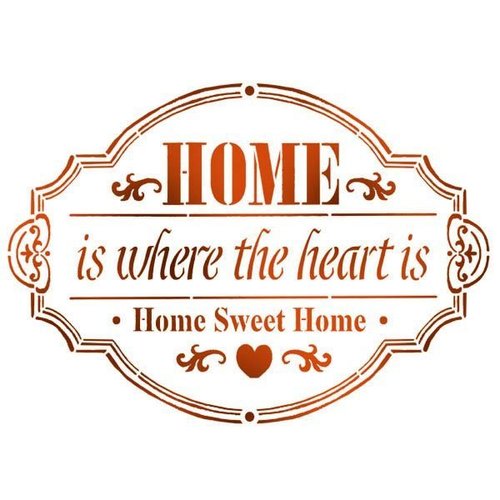 Stamperia Mask Stencil Home is where the heart is KSD266