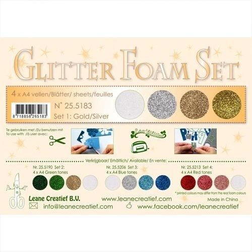 Leane Creatief Glitter Foam Set 1 Gold Silber 25.5183