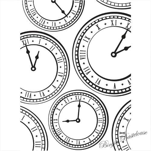 Prägefolder Embossing Folder Uhren Clock D-801