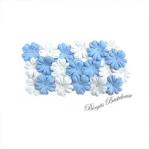 ScrapBerry's Paper Flowers Papierblumen hellblau/weiß 806