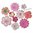 ScrapBerry's Paper Flowers 10 Papierblumen Set rosa 301