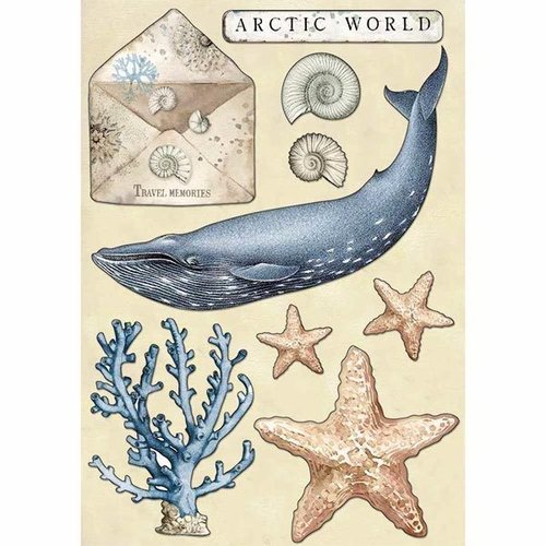 Stamperia farbige Holz Ornamente Arctic World KLSP077