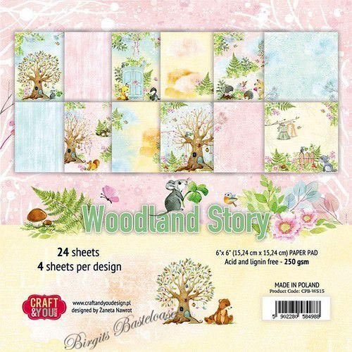 Craft&You Paper Pad 15 x 15 Woodland Story CPB-WS15