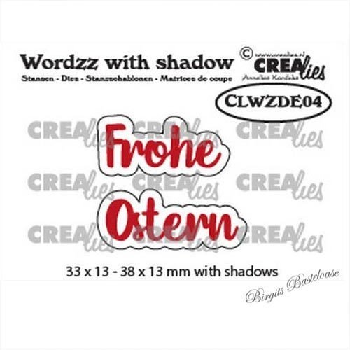 Crealies Stanzschablone with Shadow Frohe Ostern CLWZDE04