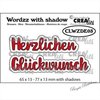 Crealies Stanze with Shadow Herzlichen Glückwunsch CLWZDE03