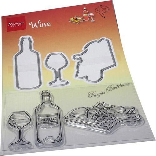 Marianne Design Clear Stamp & Die Wein - Wine HT1665