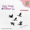 Nellie's Clear Stamp Silhouette fliegende Vögel SIL081