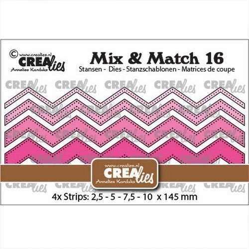Crealies Mix & Match Zickzackstreifen mit Punkten CLMix16
