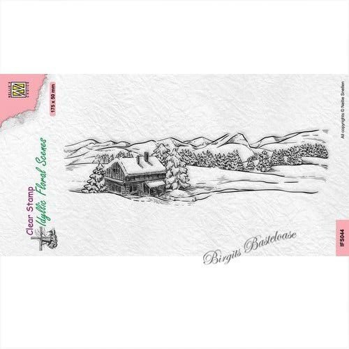 Nellie's Clear Stamp Slimline Schneelandschaft IFS044
