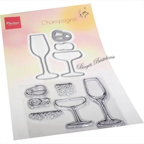 Marianne Design Clear Stamp & Die Champagner Glas TC0889