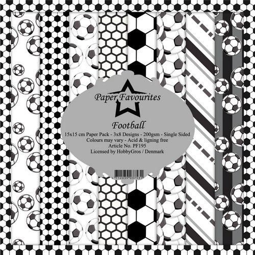 Design Papier Football 15 x 15 cm Paper Pack PF195