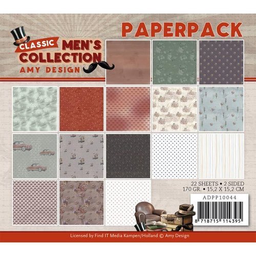 Amy Design Papier Men's Collection 15x15 Paperpack ADPP10044