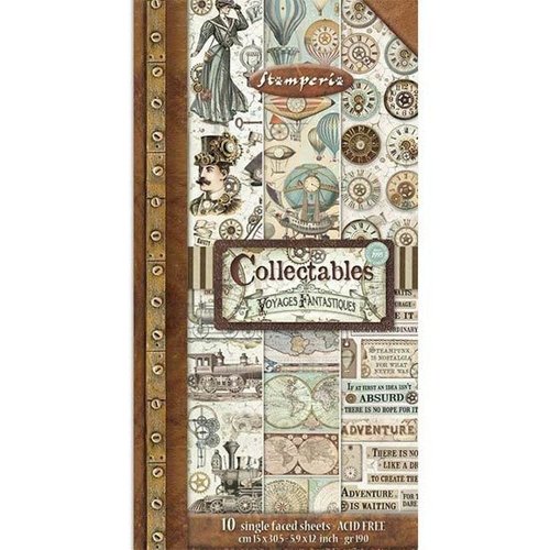 Stamperia Paper Pad 15 x 30,5 cm Voyages Fantastiques SBBV03