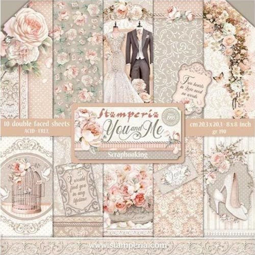 Stamperia Paper Pad 20,3 x 20,3cm You and Me SBBS60