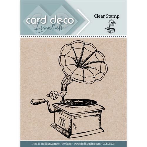 Card Deco Essentials Clear Stamps Gramophone CDECS103