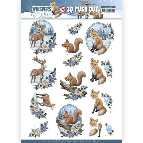 3D Stanzbogen Amy Design Fuchs, Forest Animals SB10694