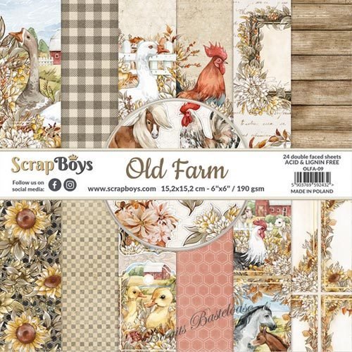 ScrapBoys Design Papier Old Farm 15x15 Paperpad OLFA-09