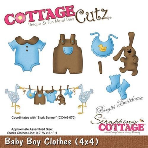 Cottage Cutz Stanzschablone Baby Boy Clothes CC4x4-492