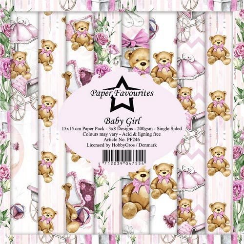 Paper Favourites Baby Girl 15 x 15 cm Paper Pack PF246