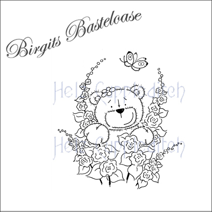 Stampavie Clear Stamp Teddy with flowers HC063