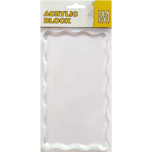 Acryl-Stempelblock 9x16 Acrylblock mit gewelltem Rand AB008