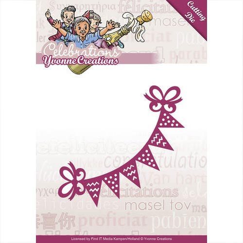 Yvonne Creations Stanzschablone Wimpelkette YCD10049