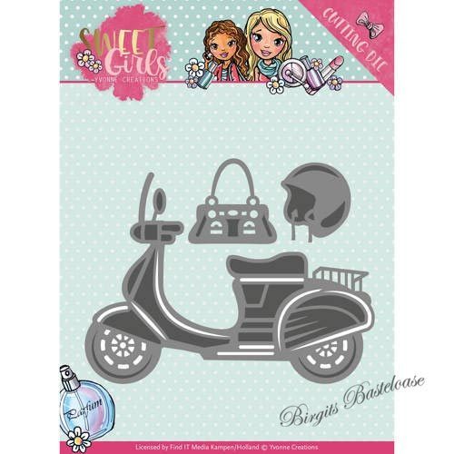 Yvonne Creations Stanzschablone Girls - Scooter YCD10120