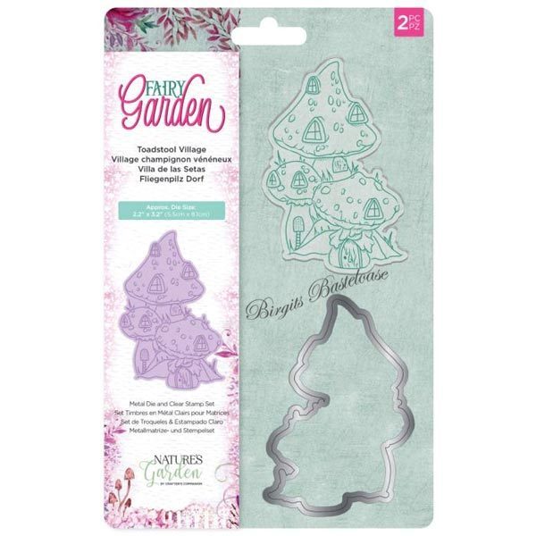 Crafters Companion Stanzschablone + Clear Stamp Pilz Dorf TVIL