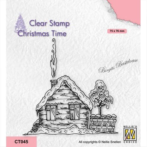Nellie's Clear Stamp Winterhaus, Snowy Cottage CT045