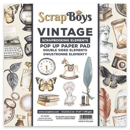 ScrapBoys POP UP Paper Pad doppels. Elemente - Vintage 2003