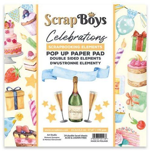 ScrapBoys POP UP Paper Pad doppels. Elemente Celebrations 2004