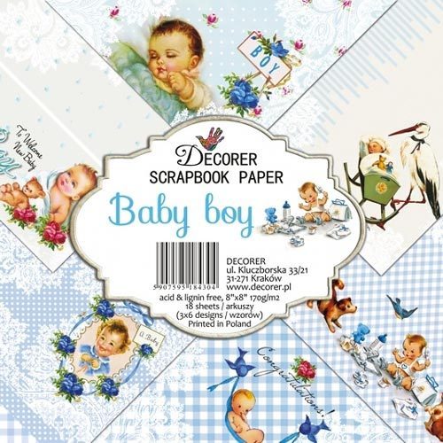 Decorer Paper Pack Baby boy 20,3 x 20,3 cm