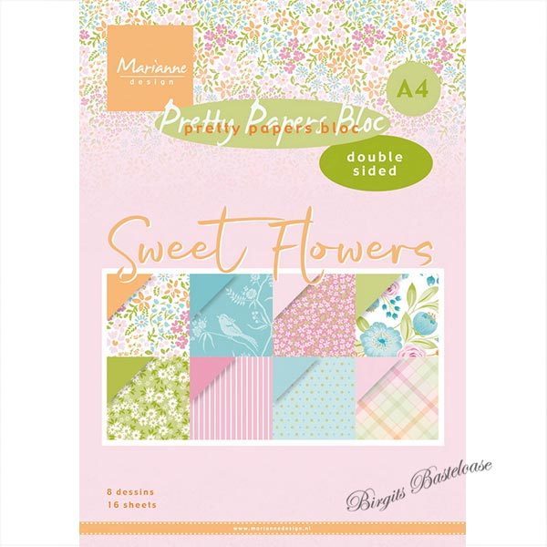 Marianne design Paper bloc A4 Sweet Flowers PK9183