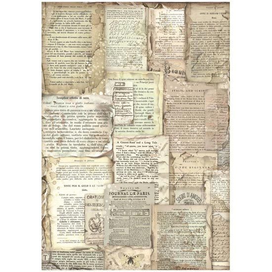 Stamperia Decoupage Rice Paper A4 Book Pages DFSA4758