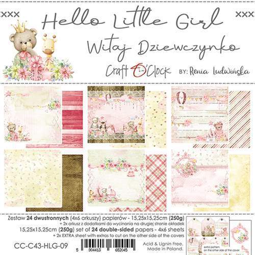 Craft O'Clock Paper Pack 15x15 Hello Little Girl CC-C43-HLG-09