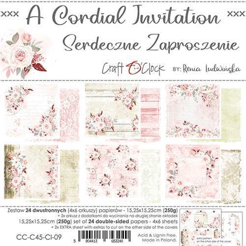 Craft O'Clock Paper Pack 15x15 A Cordial Invitation CC-C45-CI-09