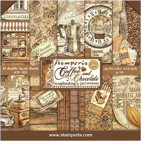 Stamperia Paper Pack 20,3 x 20,3cm Coffee and Chocolate SBBS93