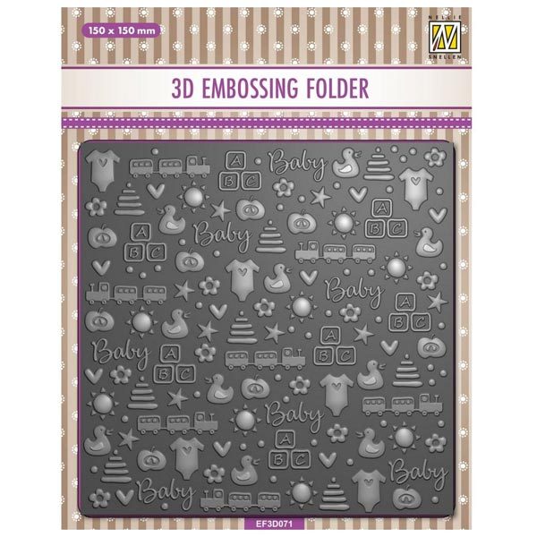 Nellies 3D Embossing Folder Babythings EF3D071