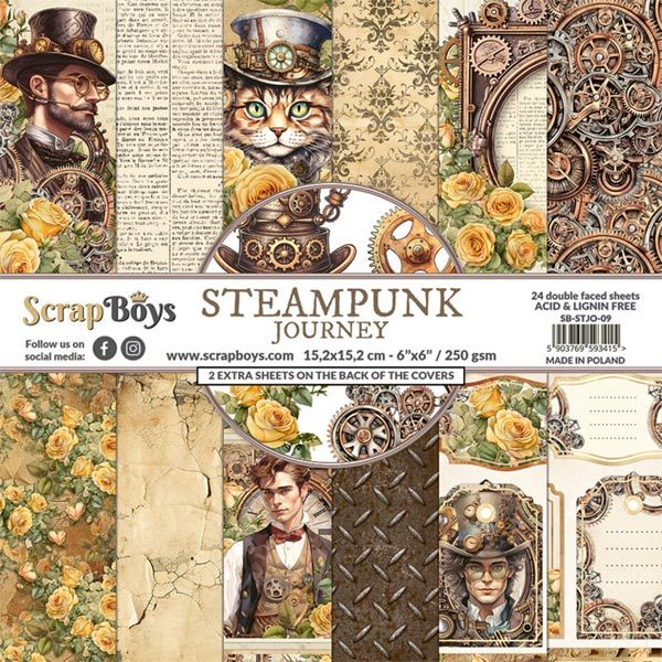 ScrapBoys Design Papier Steampunk Journey 15x15 Paperpad
