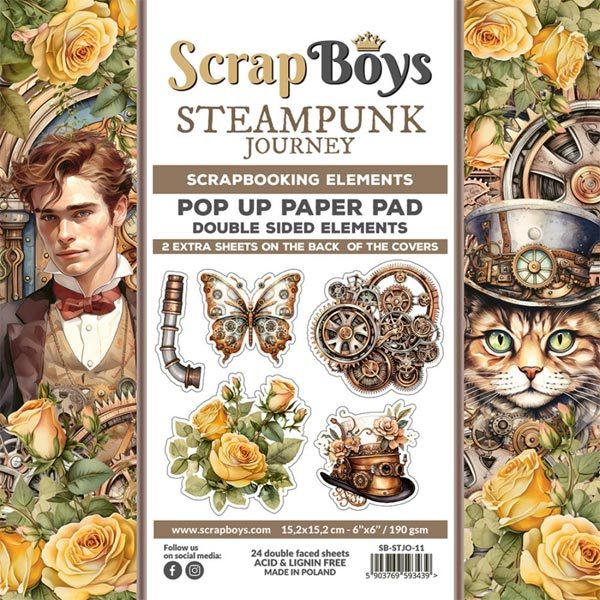 ScrapBoys POP UP Paper Pad Steampunk Journey